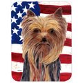 Carolines Treasures Carolines Treasures SC9013LCB 15 x 12 in. USA American Flag with Yorkie Glass Cutting Board - Large SC9013LCB